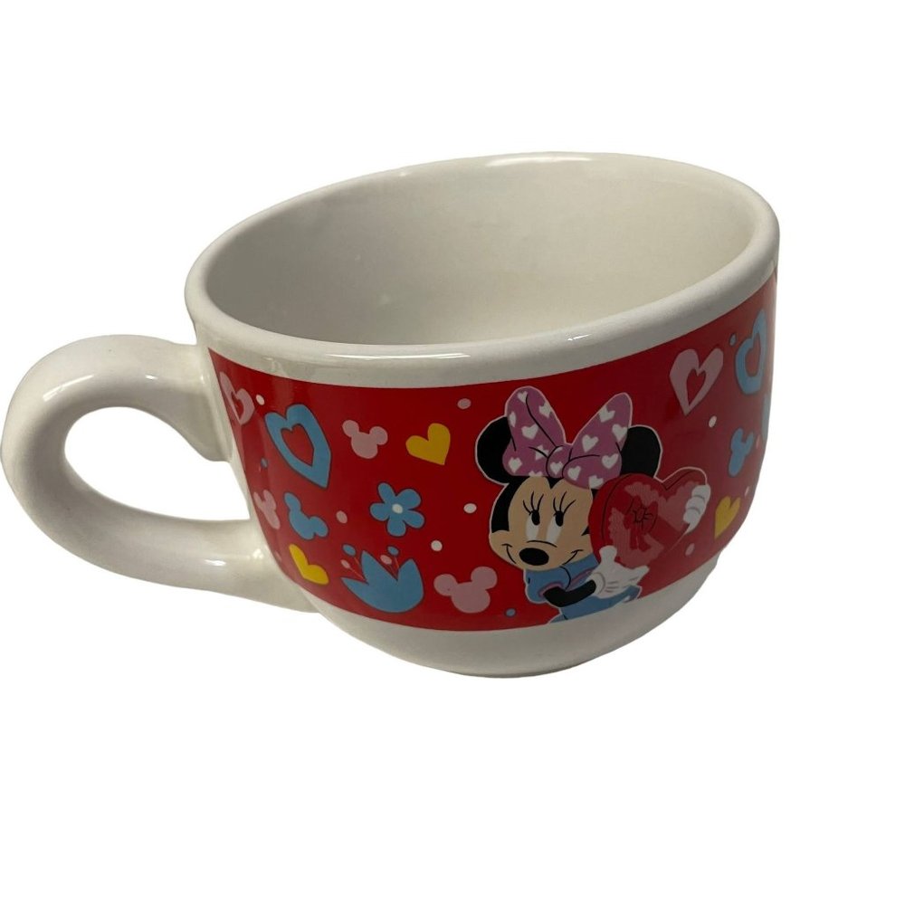 Disney Minnie Mouse Mickey Mouse Valentine Heart Coffee Mug Cup Red